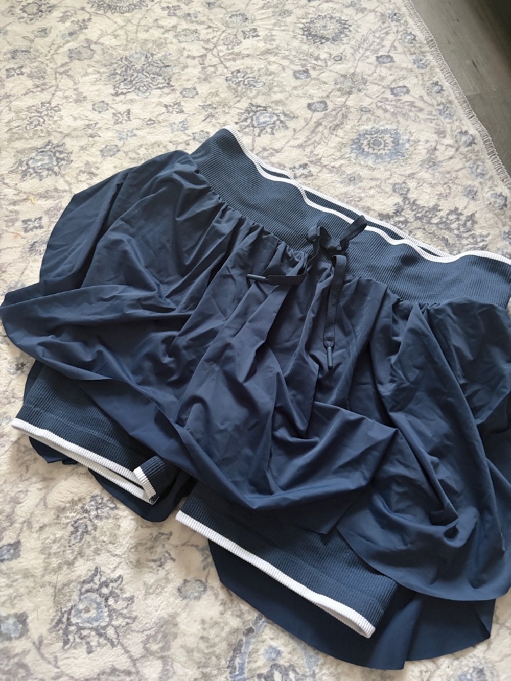Navy Athletic Skort with White Trim